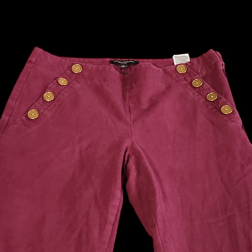 Banana Republic SLOAN Sailor button pants sz 6